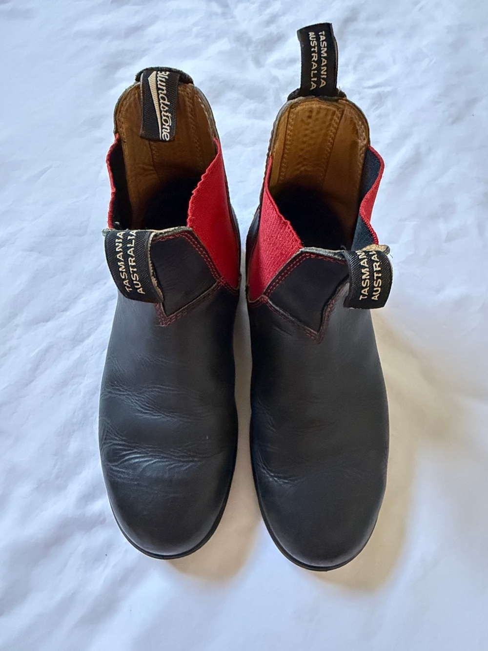 Blundstone Chelsea Boots Black Red Leather AU 9.5 US Men 10.5 Australia